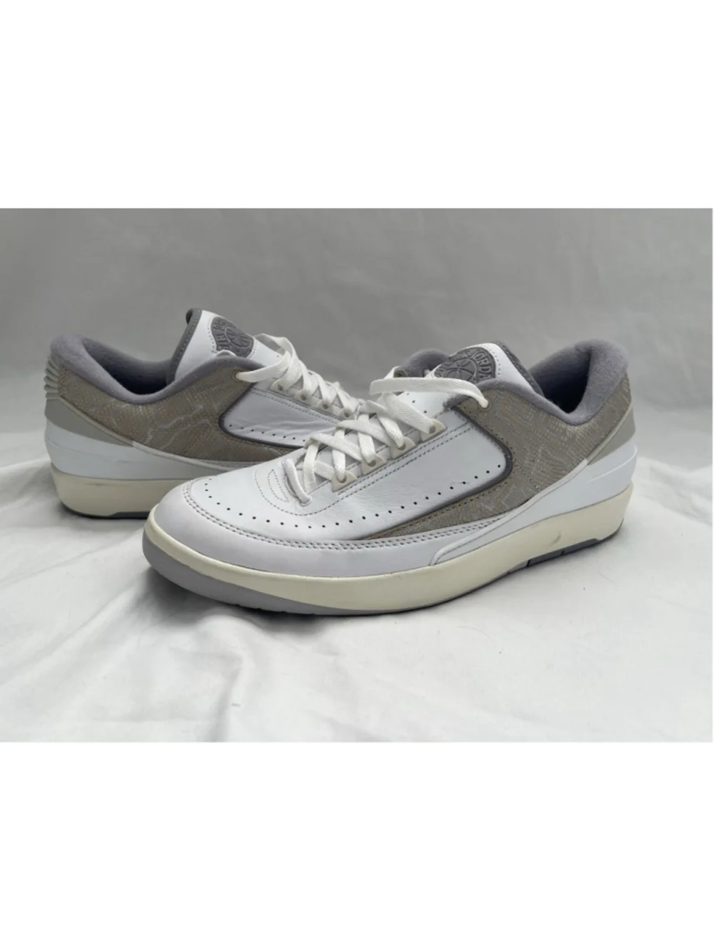 Nike Air Jordan 2 Low Python White Cement Grey-Sand DV9956-100 Men's - Sz 11